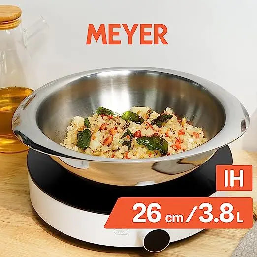 Meyer Trivantage Stainless Steel Open Tasla Gas and Induction Base 30060 26cm Sliver