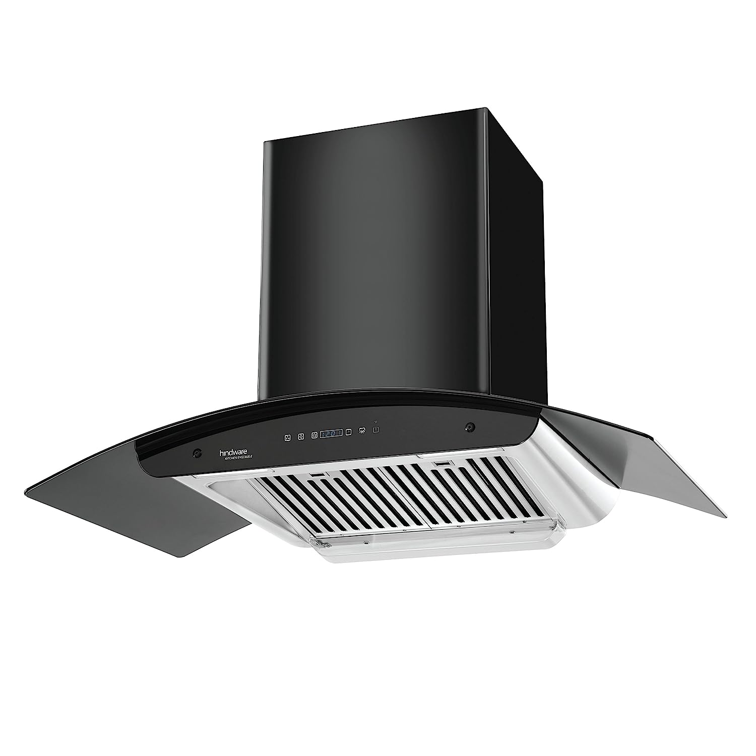 Hindware Wall Mounted Auto Clean 90 cm 1200 m3/h Black Chimney ( TREVO BLK 90 )