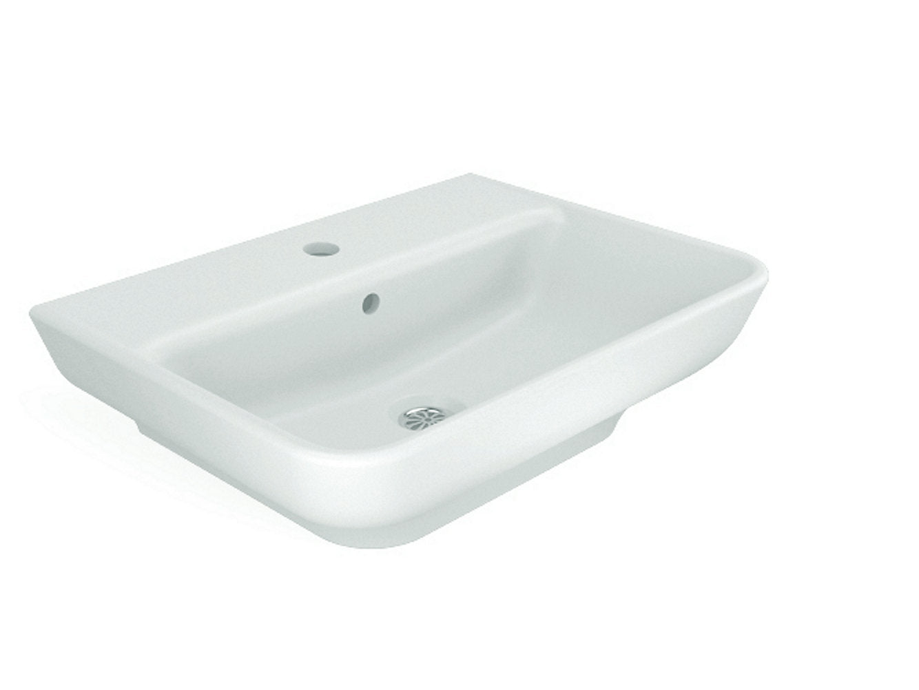 kohler K-30520IN-0 550mm x 400mm wall mount basin with single faucet hole in white
