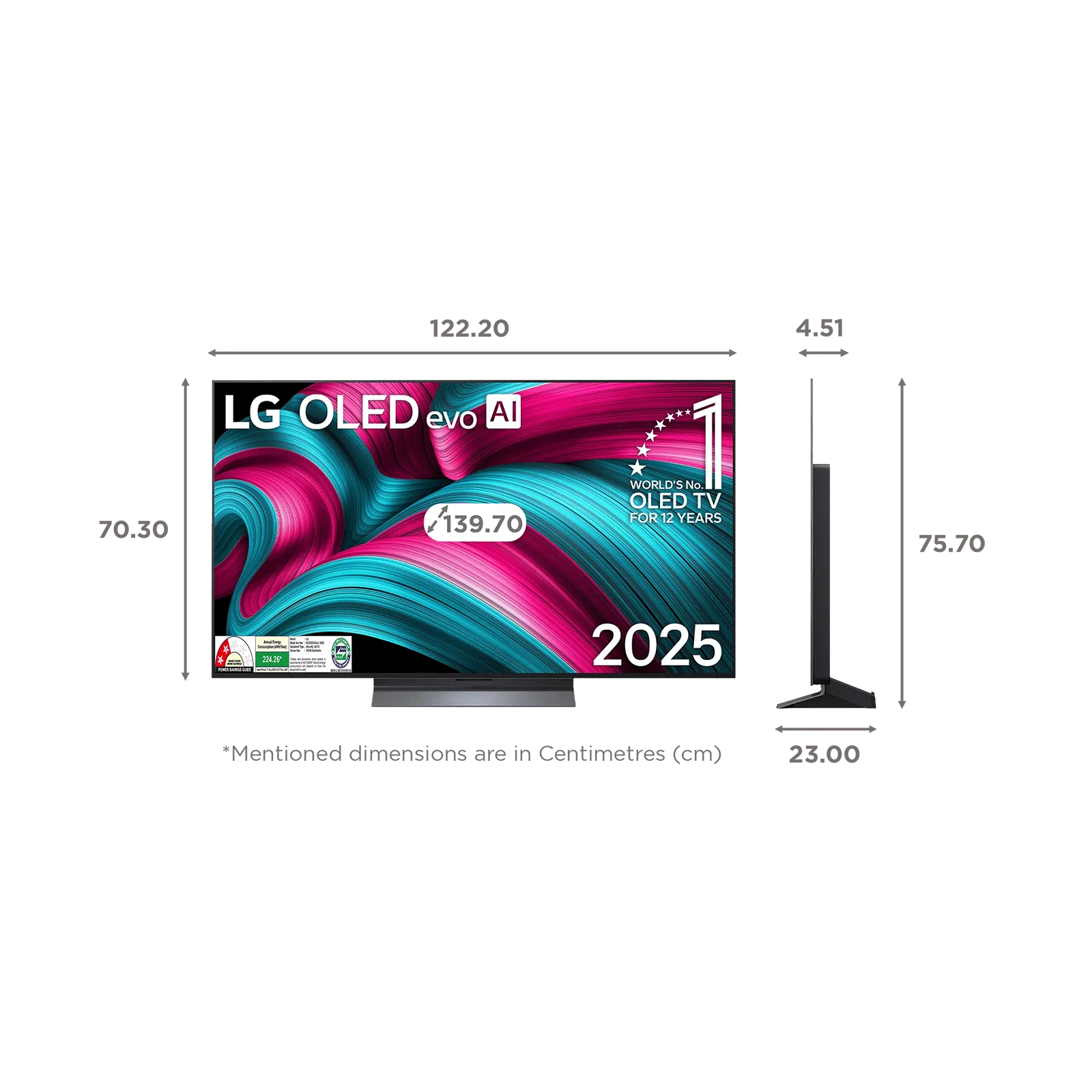 LG C5 55 OLED 4K Ultra HD Smart TV with AI, WebOS, Dolby Vision & Atmos