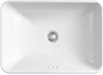 kohler K-5373IN-0 575mm rectangular vessel basin without faucet hole in white