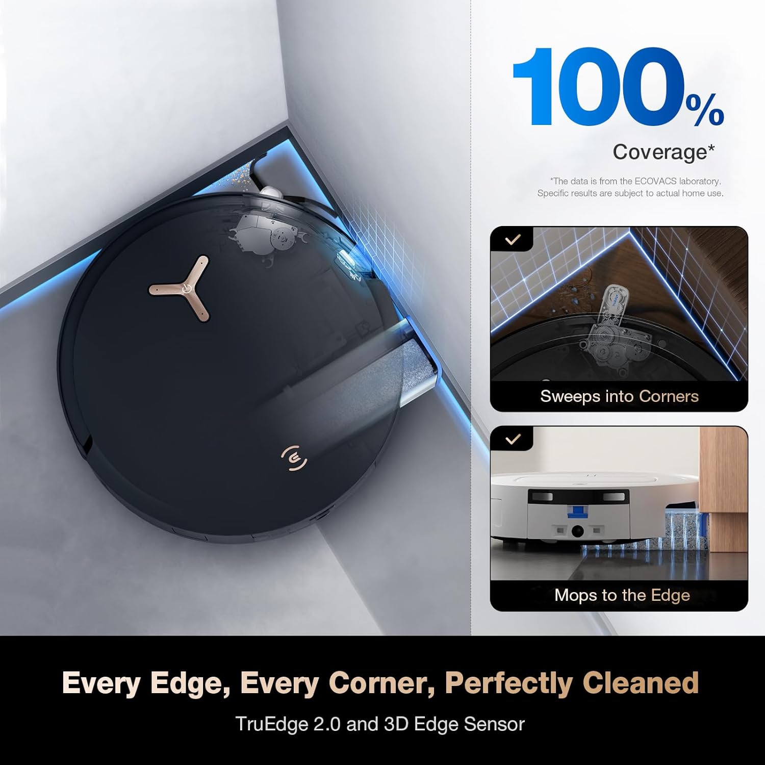 ECOVACS DEEBOT X8 PRO Vacuum and Mop, 18000Pa OZMO Roller, Self-Washing, 2-in-1 Cleaning
