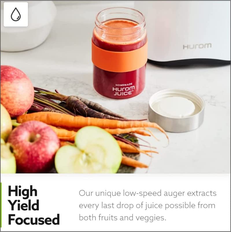Hurom H-AA Slow Cold Press Juicer Slow Squeeze Alpha Technology All-in-One Juicer make Juice, smoothies, nut milk, sorbet. Easy to Clean Slow Juicer Made in Korea Matte Silver