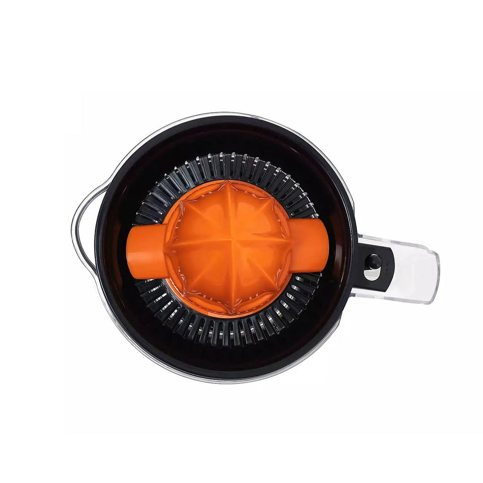 Top view of the Philips HR2788/00 citrus press juicer showing the orange cone and sieve