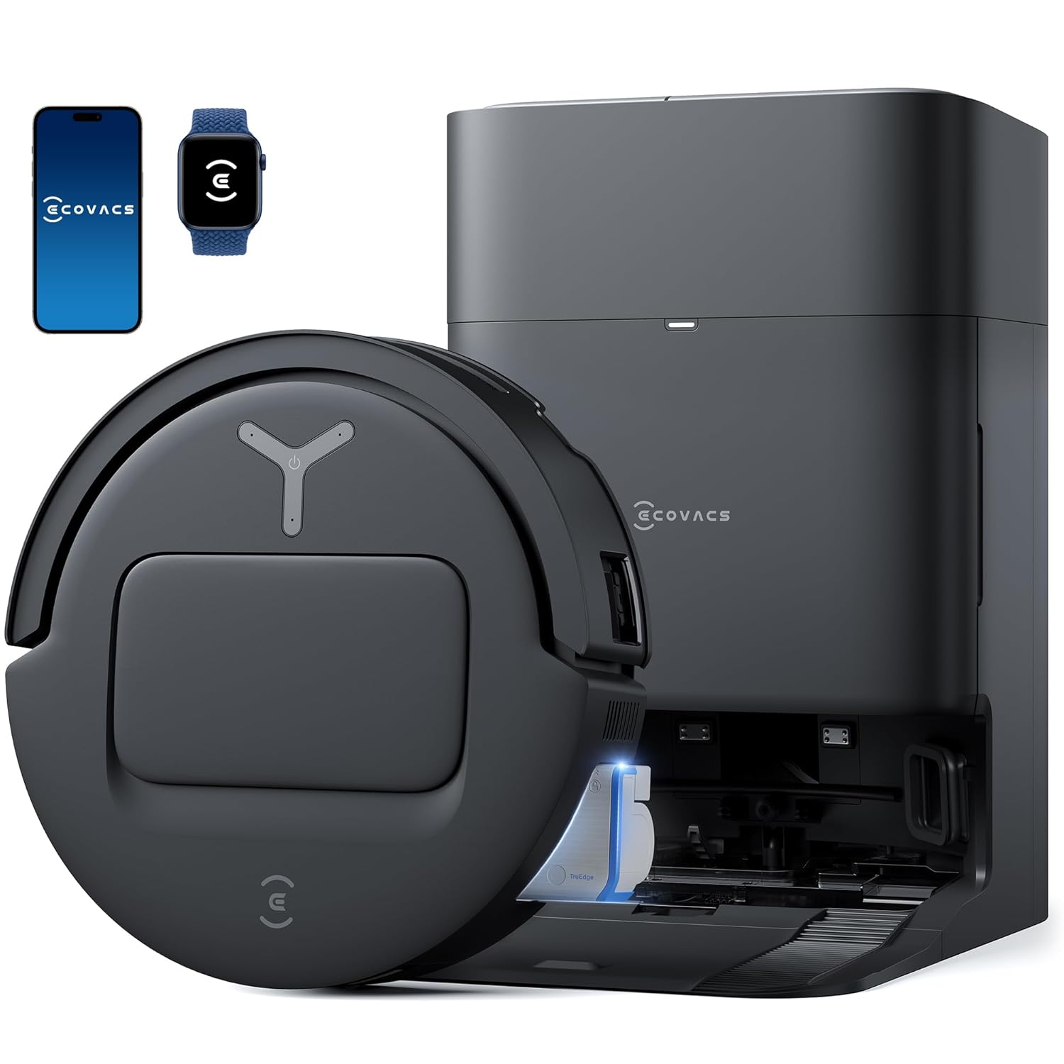 ECOVACS DEEBOT T80 Omni Robot Vacuum and Mop, 18,000Pa Suction, OZMO™ Roller, Real-Time Mop Washing