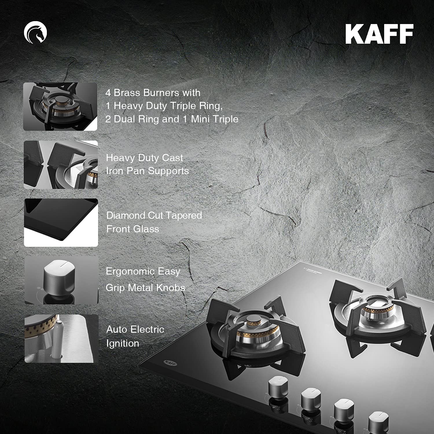 Kaff KHB 78 BR 47 X Gas Hob: Sleek and Efficient Cooking Solution