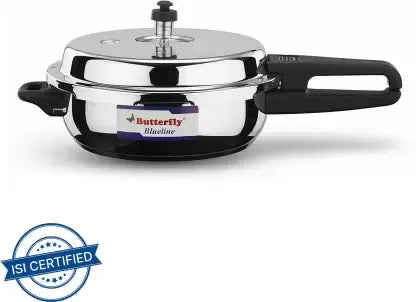 Butterfly Blueline 3.5 Litre Junior Pan 3.5 L Induction Bottom Pressure Pan  (Stainless Steel)
