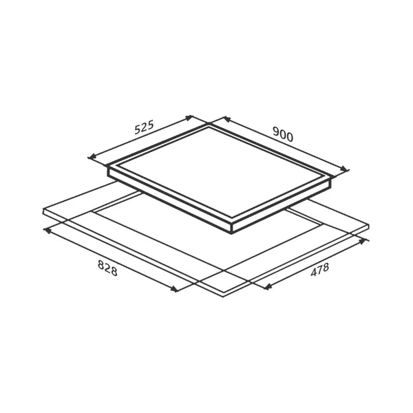 Kaff MSM 94DF: 90cm 4-Burner Hob for Sleek and Efficient Cooking