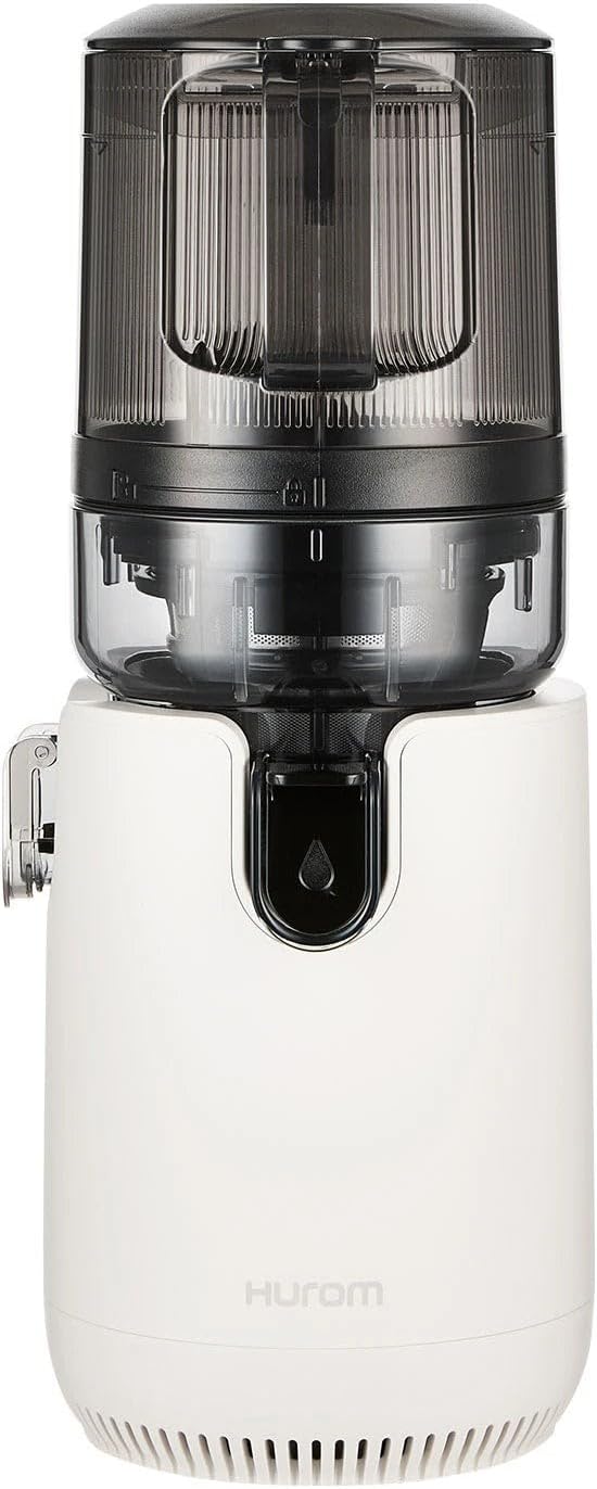 Hurom E50ST Cold Press Slow Juicer with Mega Hopper, 150W Motor, BPA-Free, Easy Clean, Space-Saving Design, Mushroom White