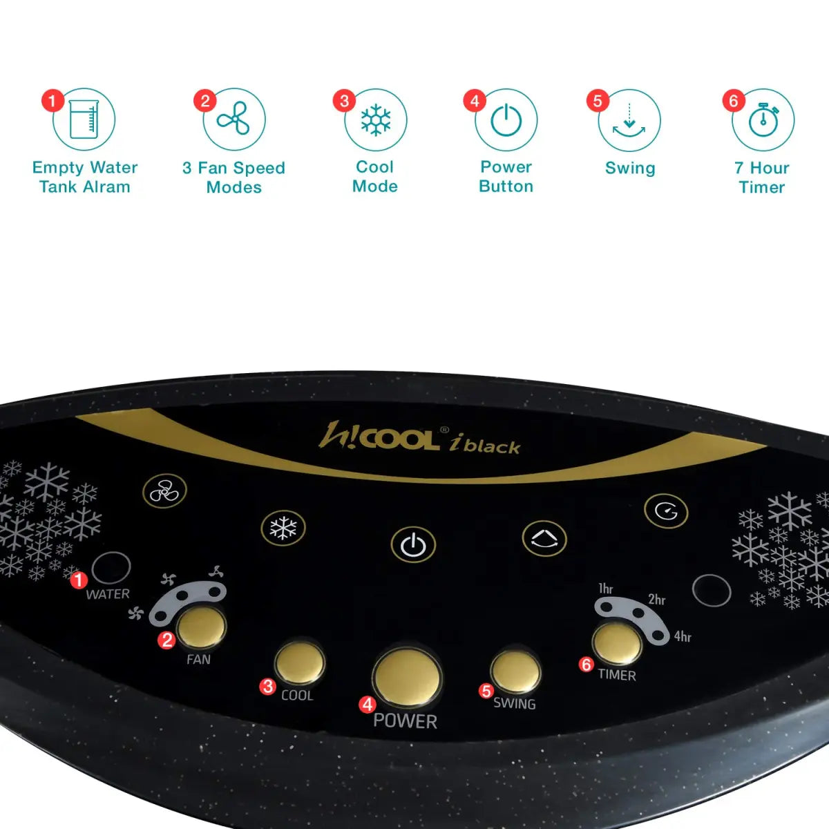 Symphony HiCool i Personal Air Cooler with Remote, Honeycomb Pad, Automatic Vertical Swing - 31L, Black