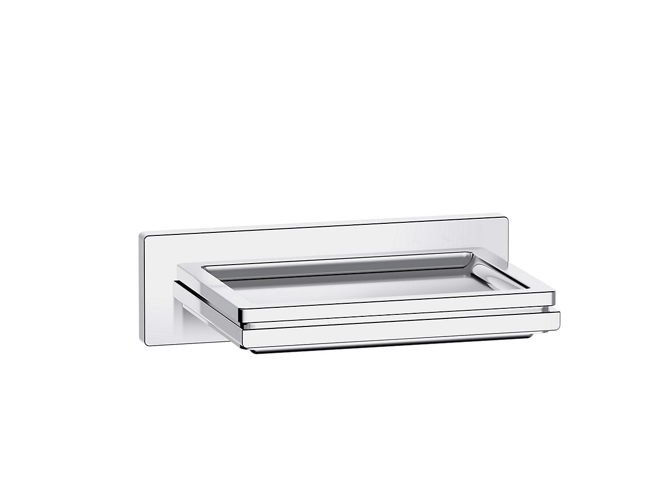 kohler K-25069IN-CP Square soap dish glass in polished chrome