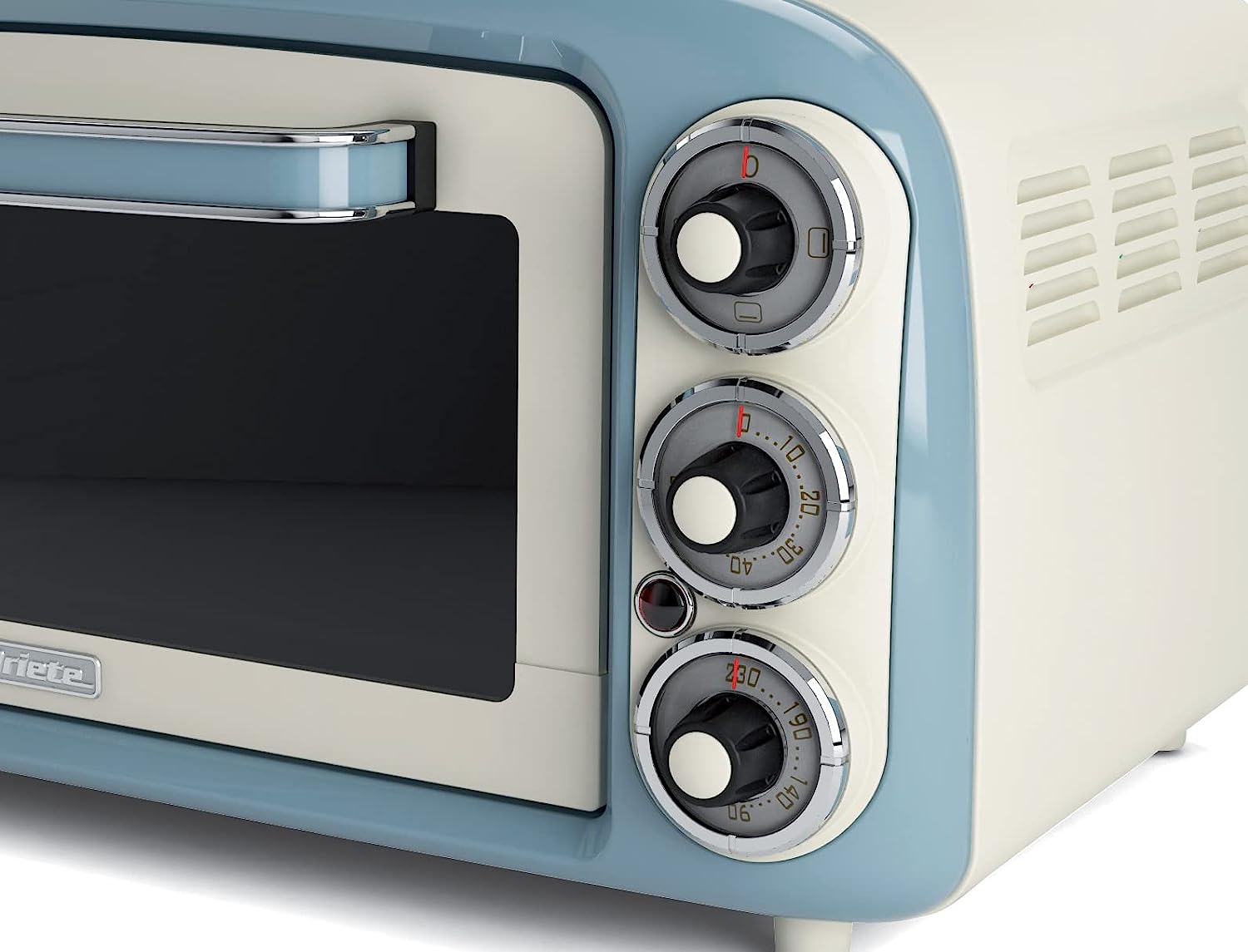 Ariete 979-18 L Design Electric Oven, Suitable for 30 cm Pizza, 1380W, 3 Cooking Positions, 60' Timer, Stainless Steel, Pastel Blue