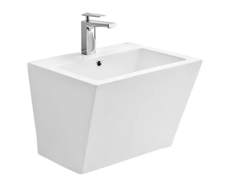 Cera A2010105 Senator Sterling One Piece Wall Hung Wash Basin With Integrated Half Pedestal - 515x425x380 mm