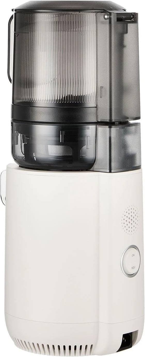 Hurom E50ST Cold Press Slow Juicer with Mega Hopper, 150W Motor, BPA-Free, Easy Clean, Space-Saving Design, Mushroom White