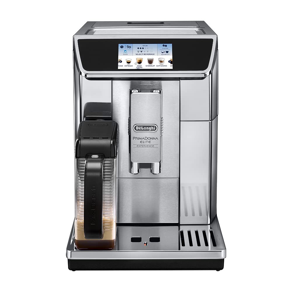 DeLonghi ECAM 650.85.MS Primadonna Elite காபி மெஷின் 1450W TFT டிஸ்ப்ளே (உலோகம்/கருப்பு)