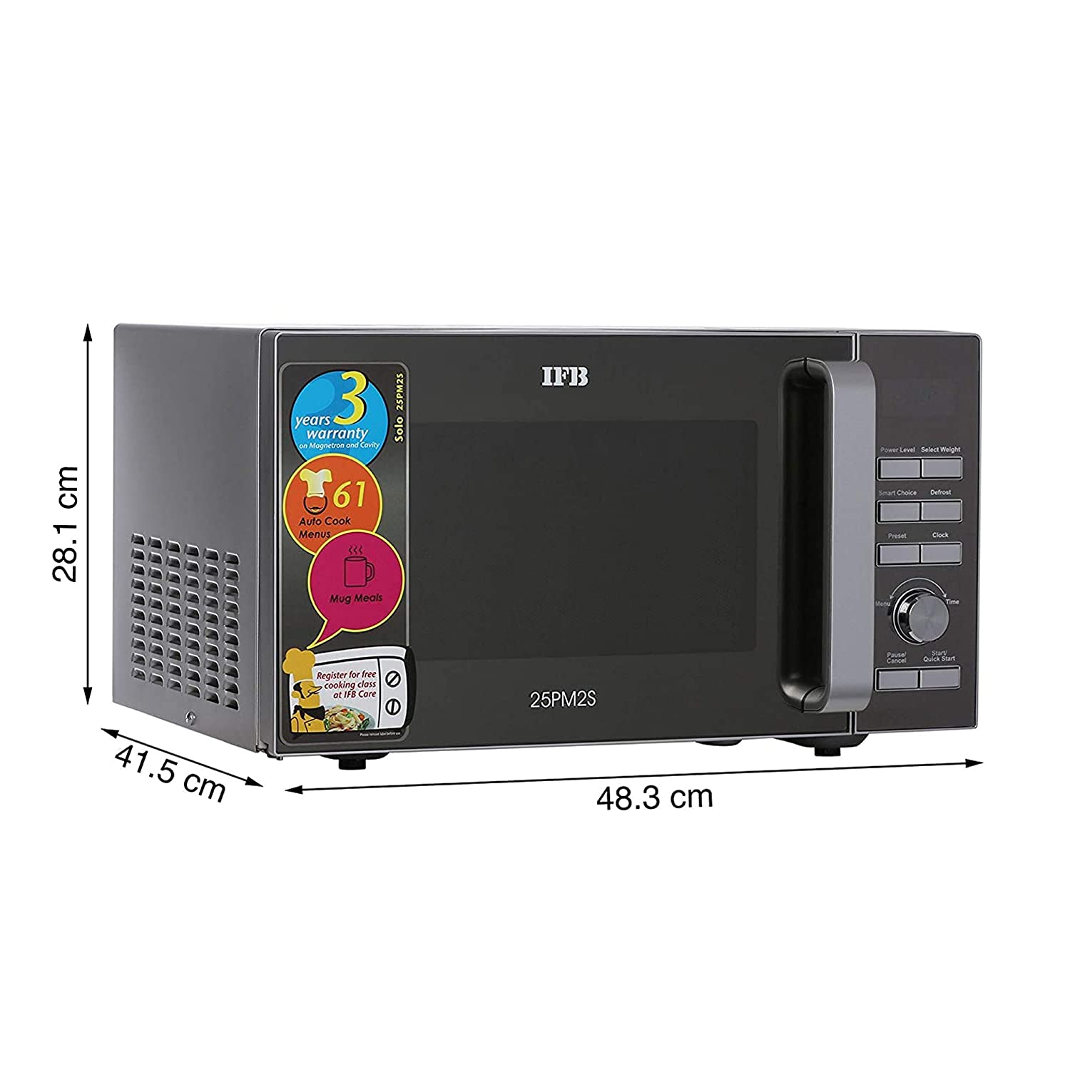 IFB 25 L சோலோ மைக்ரோவேவ் ஓவன் (25PM2S, வெள்ளி) 