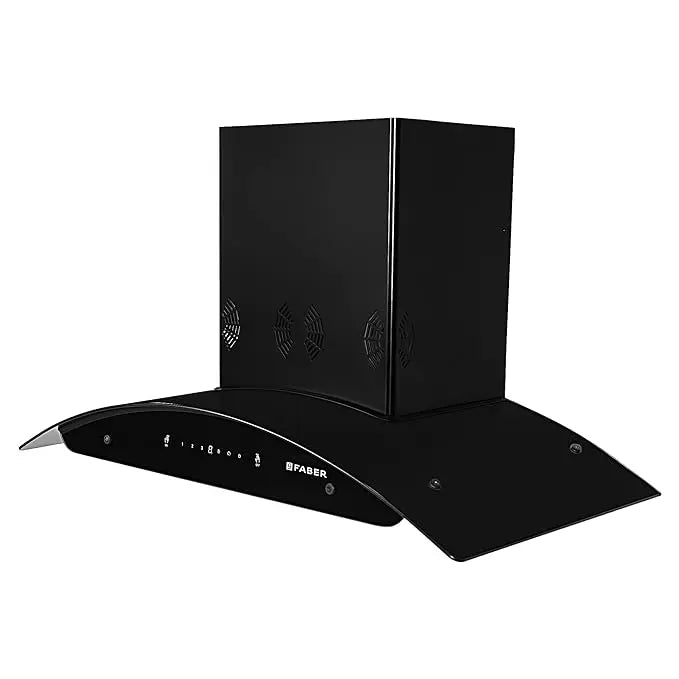 Faber 90 cm Suction1250m3/hr Auto clean Chimney (HOOD ORIENT SMART 3D IND HC SC EBK 90, Filterless Touch & Gesture Control||Black
