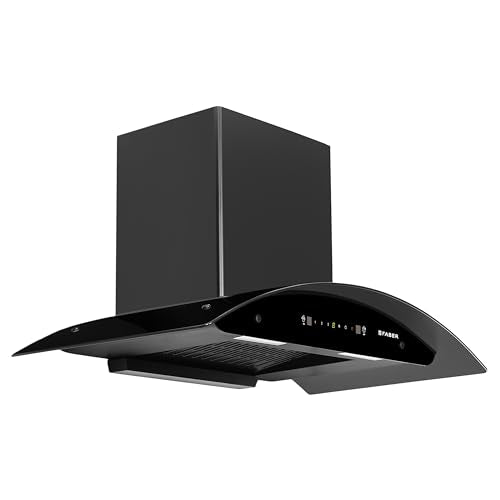 Faber 90cm 1400 m³/hr Autoclean Kitchen Chimney|Broad Body|Curved Glass|Filterless |Touch & Gesture Control|Black Finish|12Yr Warranty on Motor 2Yr Comprehensive by Faber|HOOD TITANIUM IN HC