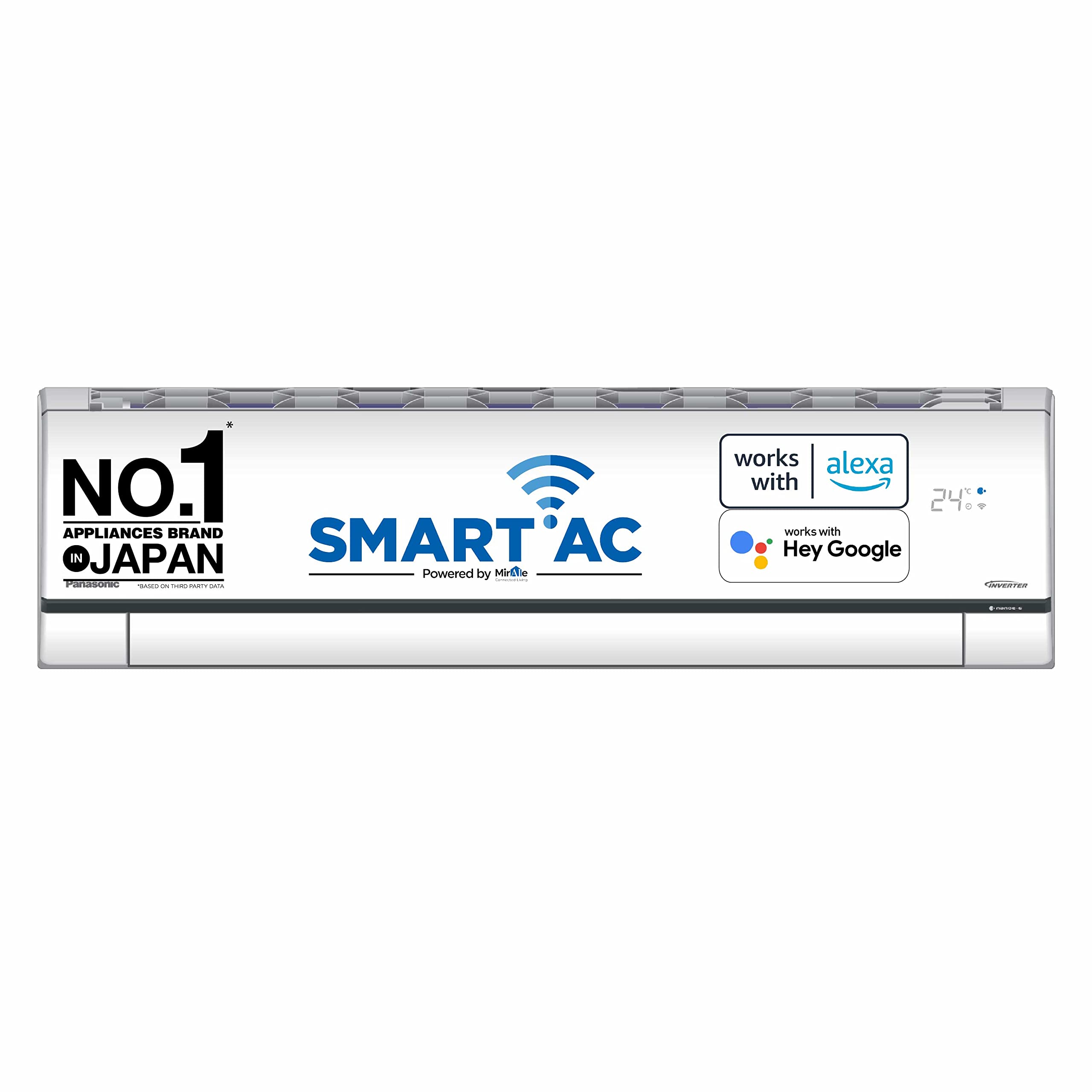 Panasonic 1.5 Ton 4 Star Wi-Fi Inverter Smart Split AC (Copper, 7 in 1 Convertible with additional AI Mode, 4 Way Swing, nanoe-G Air Purification Filter, CS/CU-PU18YKY4W,2023 Model, White)