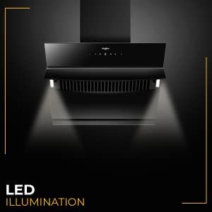 Whirlpool 60 cm 1260 m³/HR Auto-Clean Angular Kitchen Chimney (VFL 601 HAC HOOD, Filterless Technology, Touch Control, Black)
