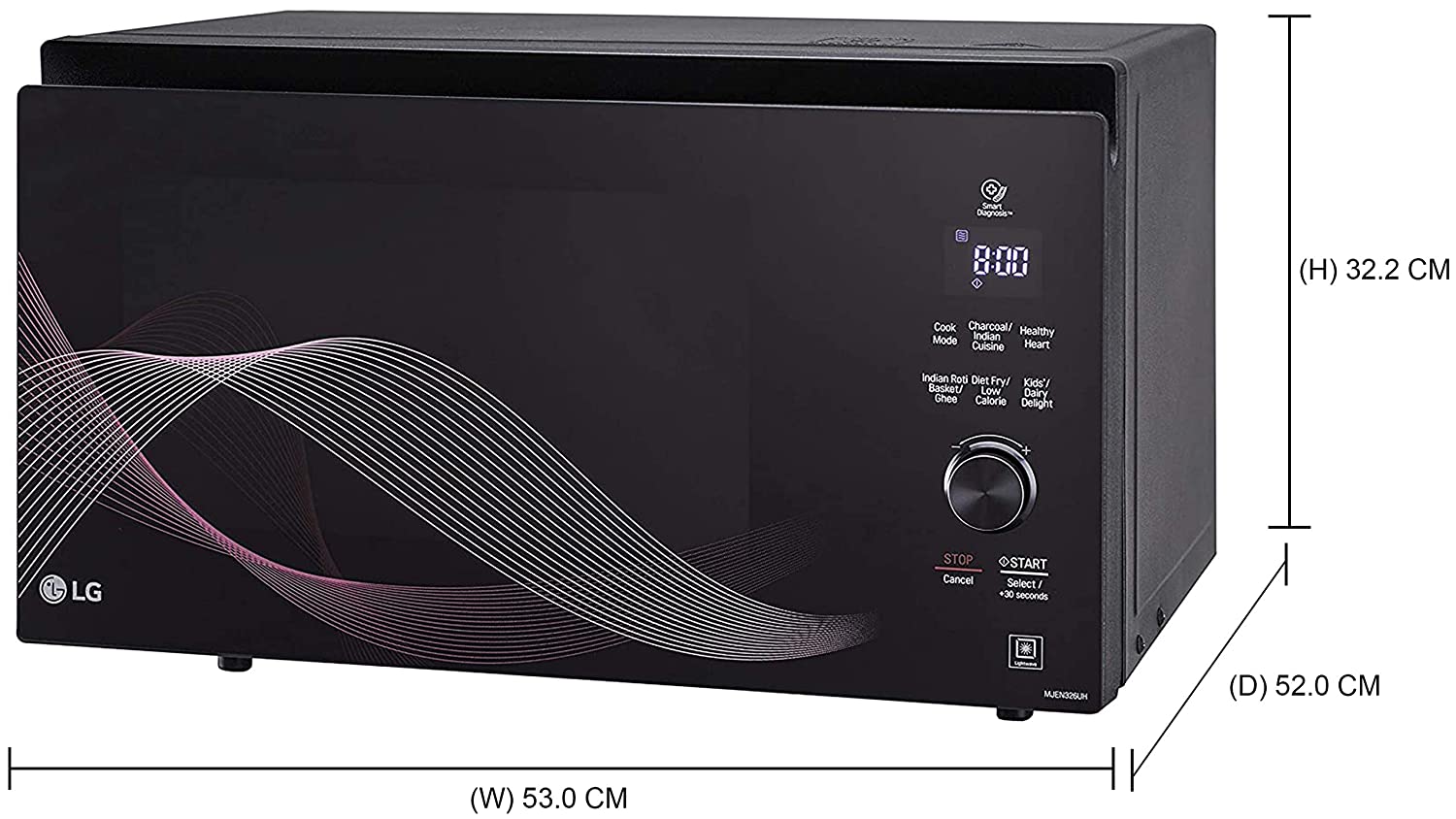 LG 32 L Charcoal Convection Healthy Heart Microwave Oven (MJEN326UH, Black)