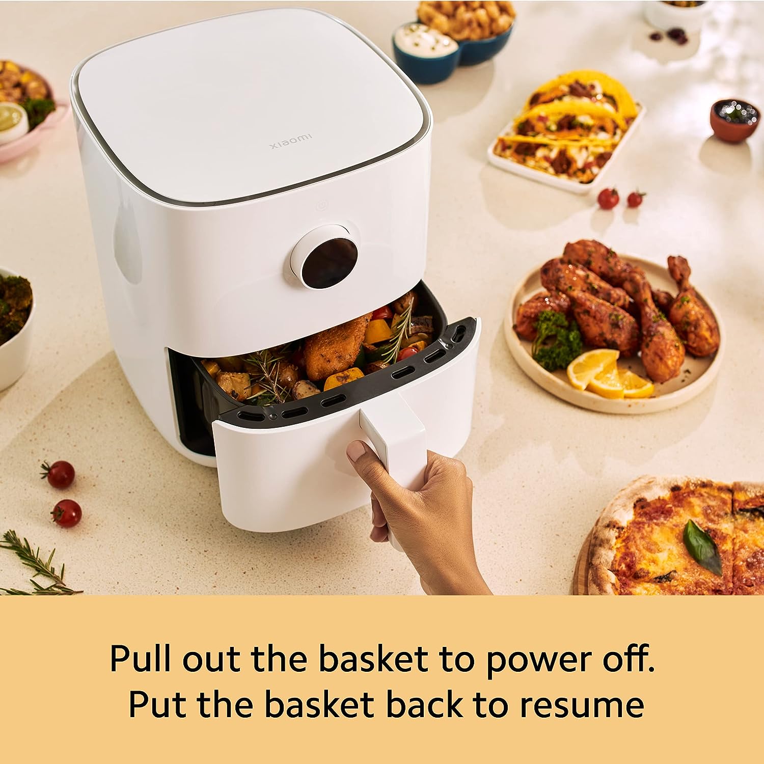 Xiaomi Smart Air Fryer for 4-5 People | 90% Less Fat l 1500W Fast Cooking | 7 Pre-set Menus | Grill, Bake, Fry, Roast, Reheat, Defrost | 40-200°C l Dual Speed Technology | Voice Control | 90+ Recipe