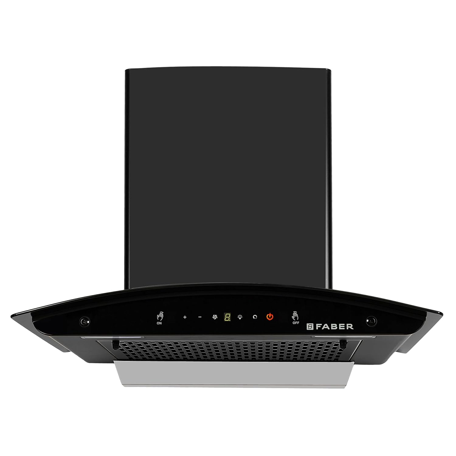 Faber 1500 m³/hr Autoclean Kitchen Chimney (HOOD MYSTIC BLDC FL HC BK 90 CM Filterless technology, Touch & Gesture with Remote control, Black)