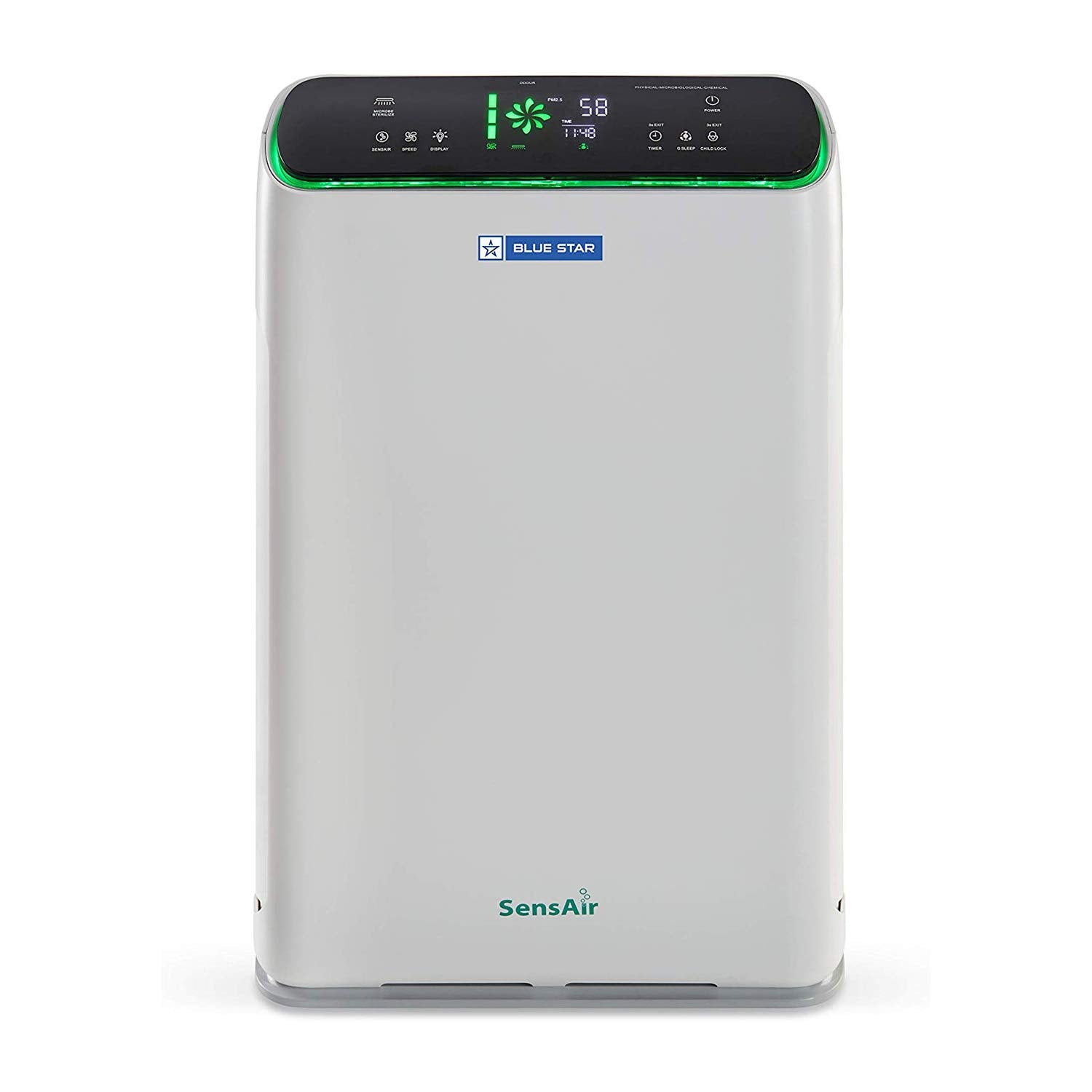 Blue Star Air Purifier BS-AP490LAN with UV Based Microbe Sterilize technology|removes 99.7% airborne viruses & bacteria|True HEPA 13 Filter|Active Carbon|Ionizer| 915 CMH|900 Sq. Ft. Coverage Area|