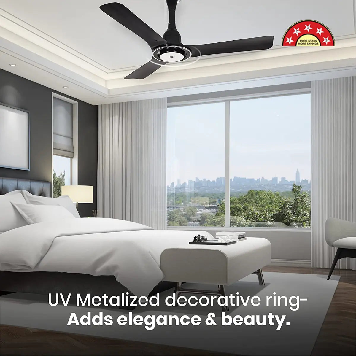 Orient Electric I Float 1200mm 32W Intelligent BLDC Ceiling Fan (Black)