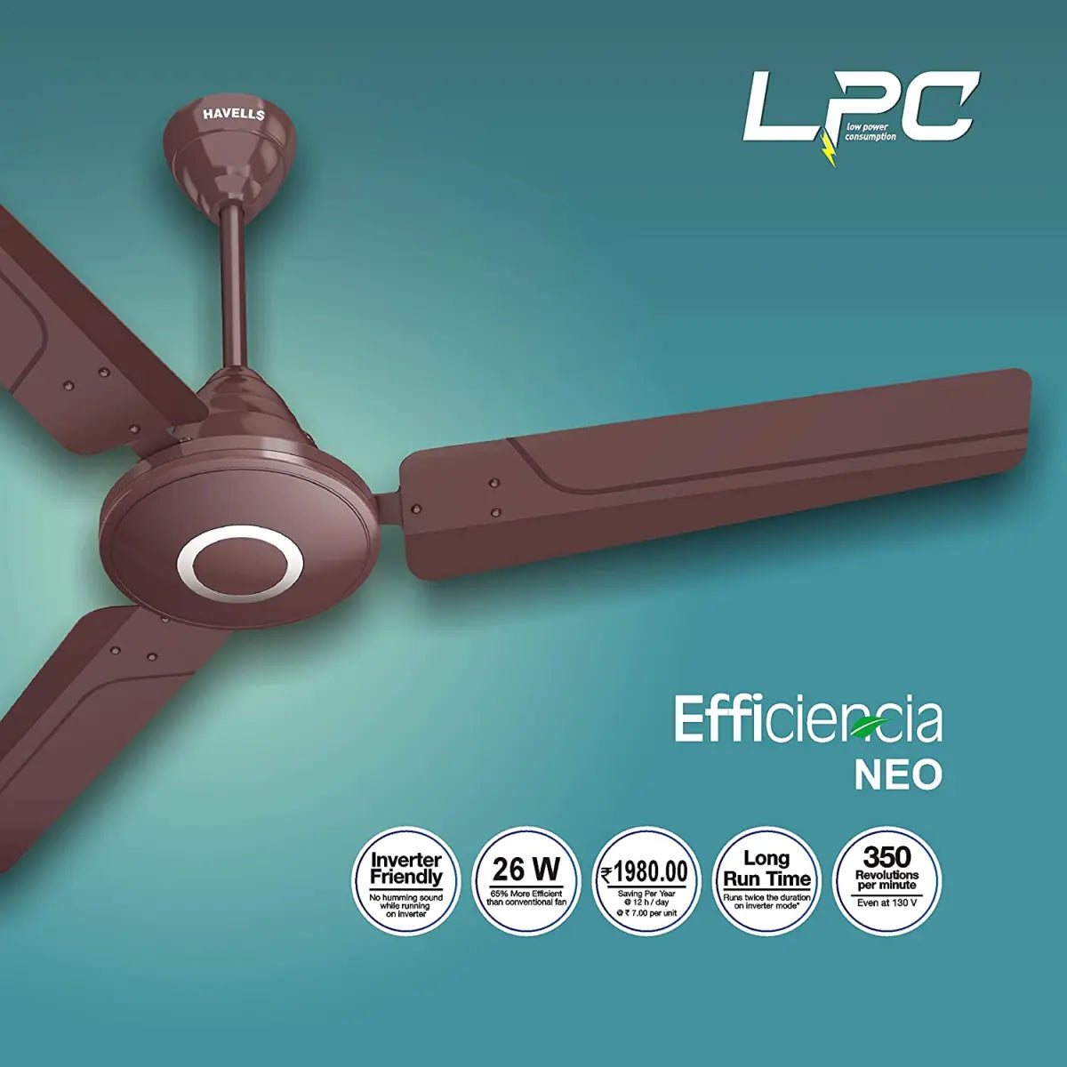 Havells Fan Efficiencia Neo 1200mm Brown